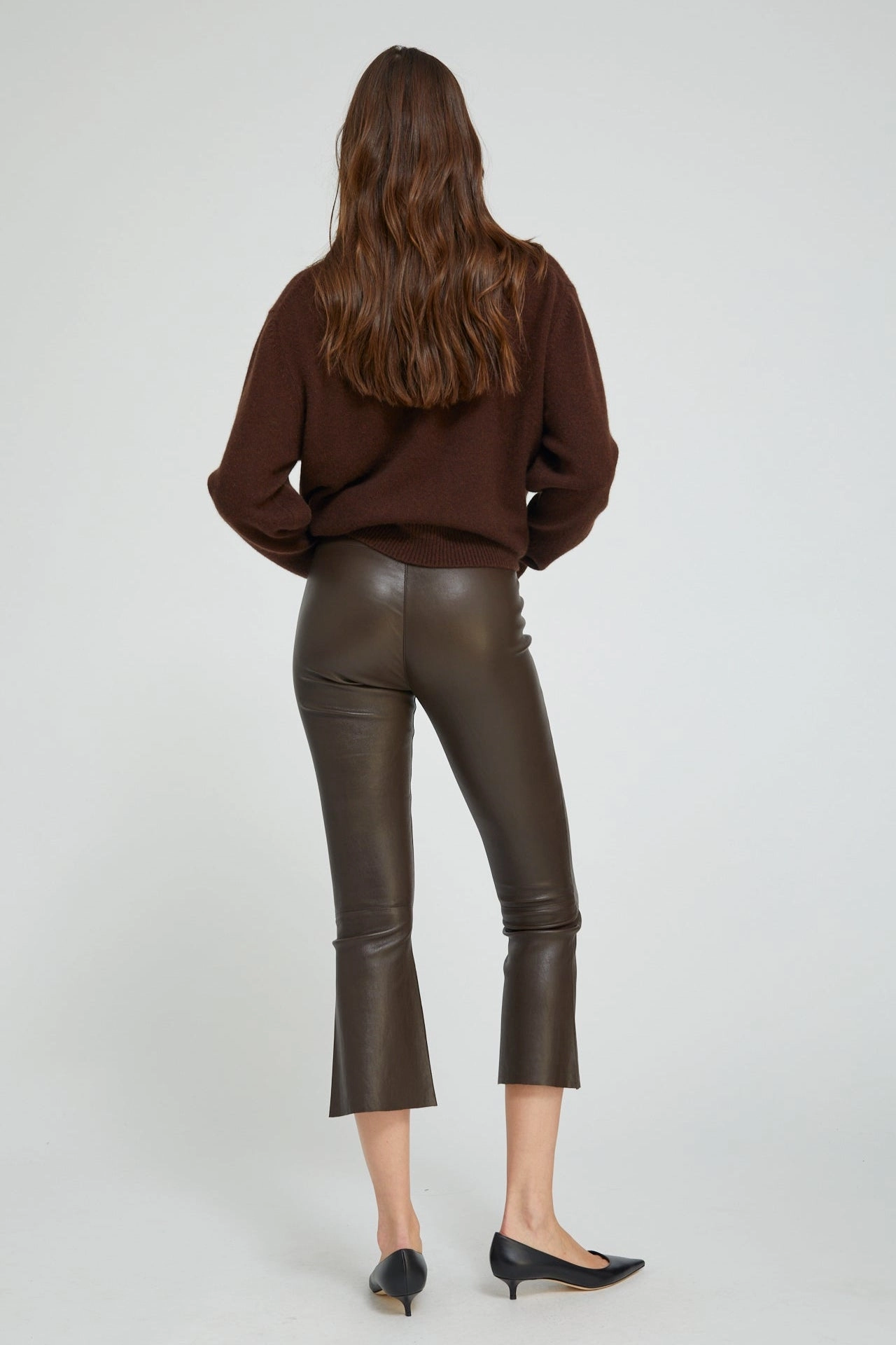 Sporty Style Gym Life Americano Leather Crop Flare