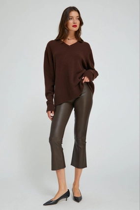 Americano Leather Crop Flare Maternity Wear Wrinkle Resistant Athletic Wearable