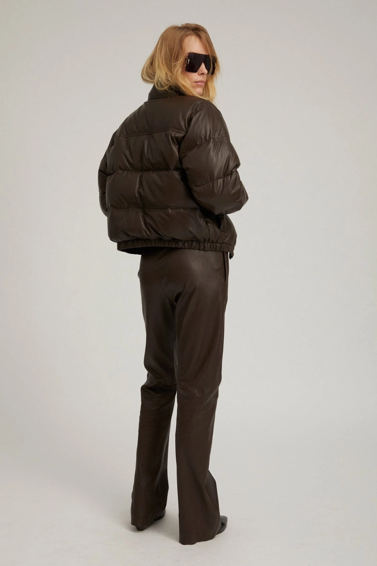 Reinforced Shoulders Lightweight Material Americano Leather Puffer