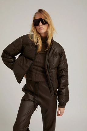 Americano Leather Puffer Reflective accents Seamless Street Fit