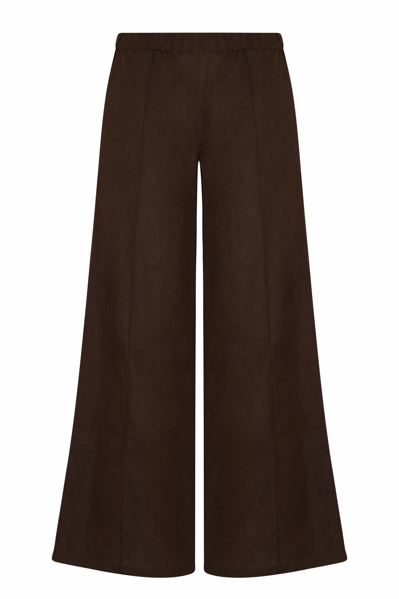 Americano Linen Wide Leg Pintuck Trousers LowProfileWaistband Lined interior