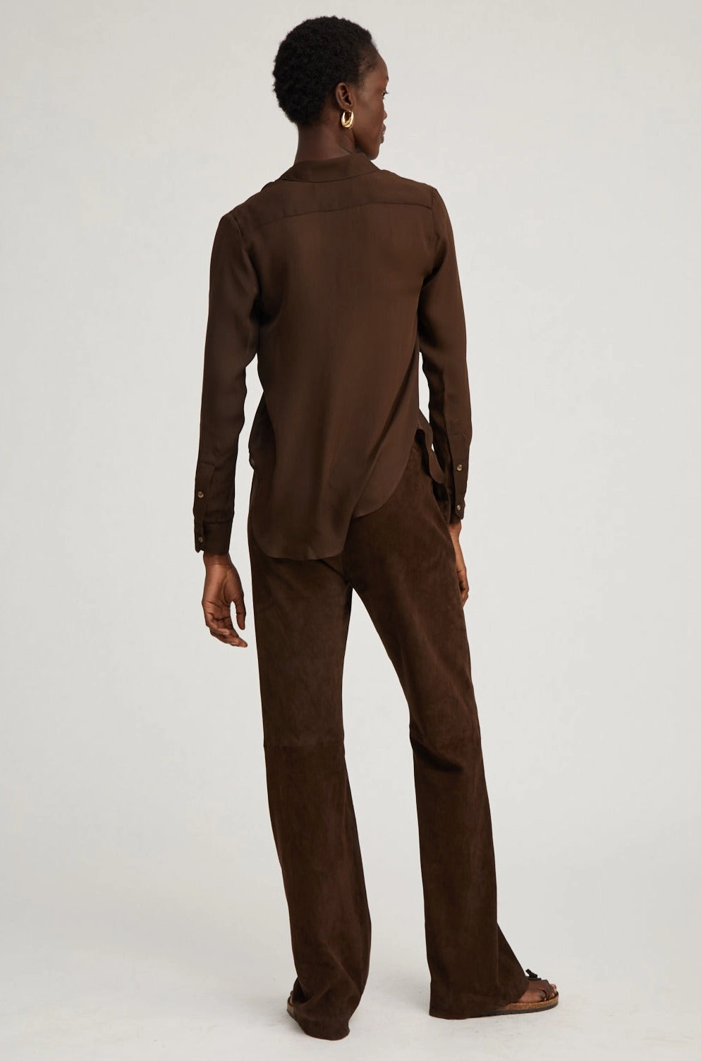 Wrinkle Resistant Treatment Chic Look Americano Silk Fitted Button Down