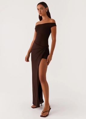 Amerie Maxi Dress - Chocolate Trendy Fit Look