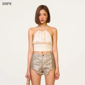Ancient Myth Helios Halter-Neck Vest Top Pearl