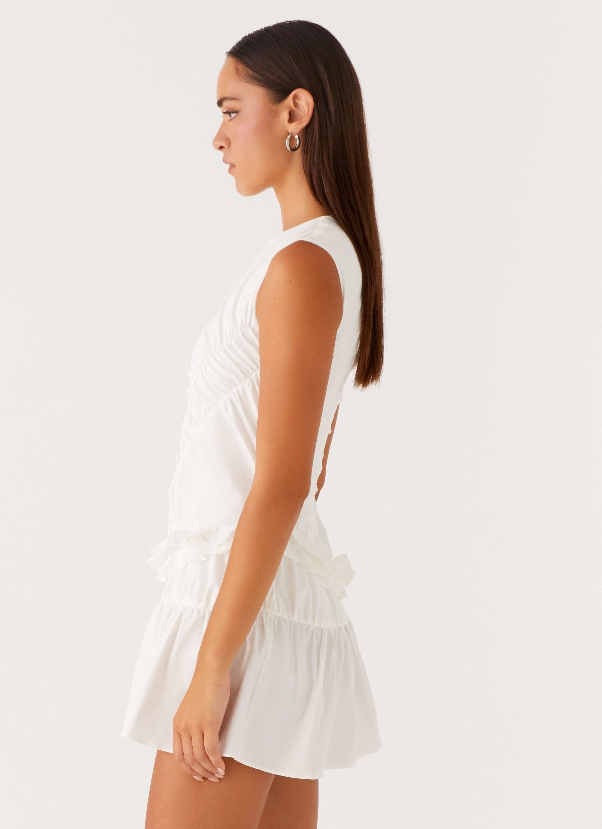 Hidden Zipper Anders Mini Dress - White