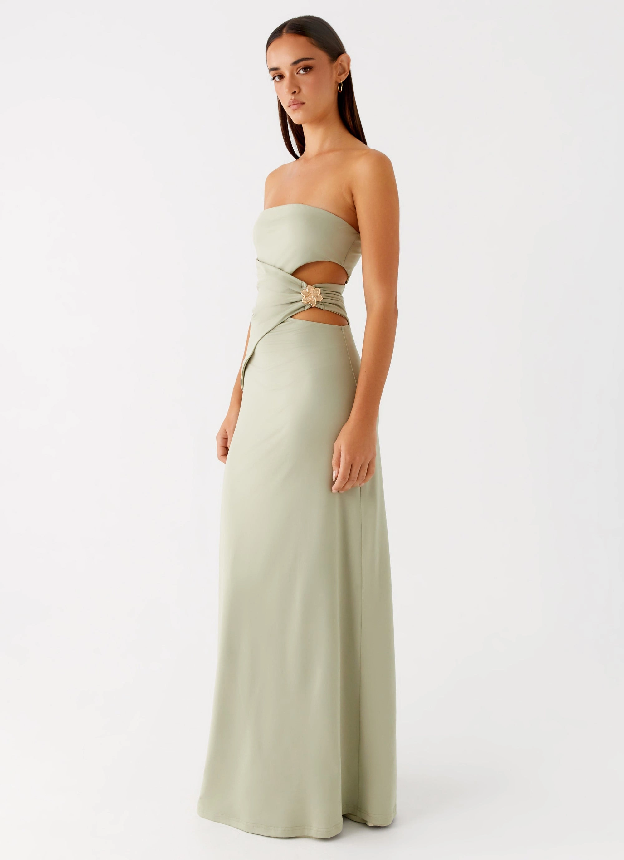 Anetta Maxi Dress - Sage Neutral palette