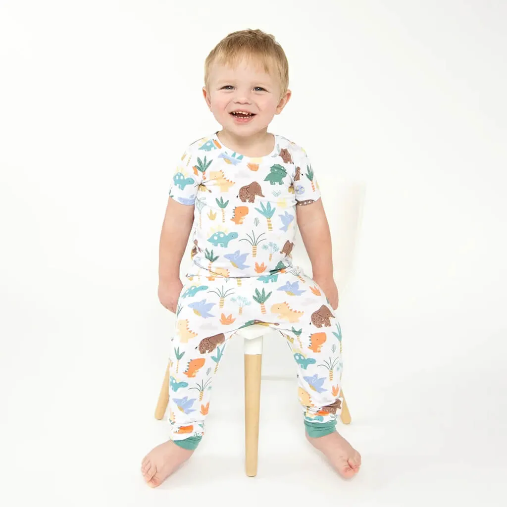 Angel Dear Short-Sleeve Pajama Set Cute Dino