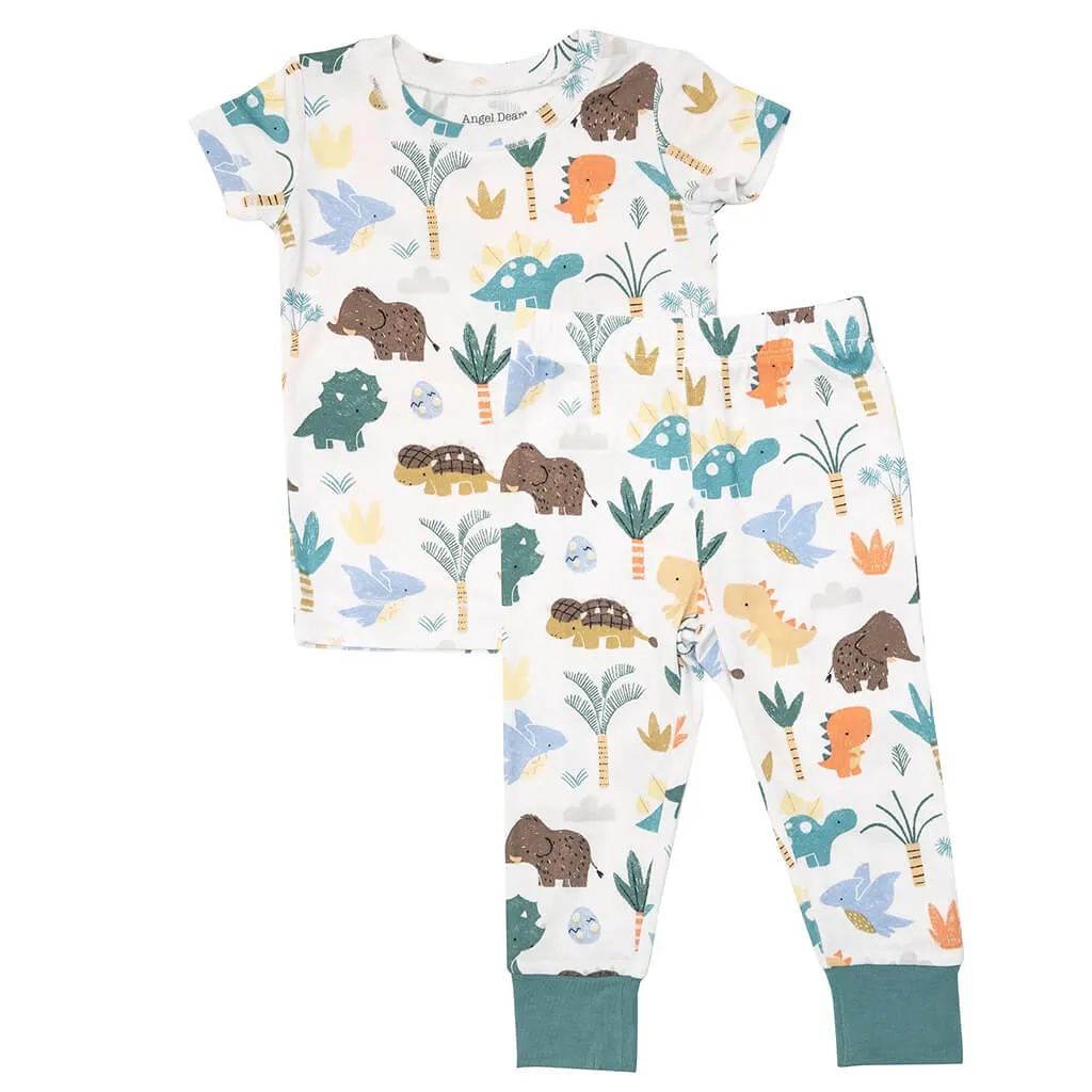 Angel Dear Short-Sleeve Pajama Set Cute Dino