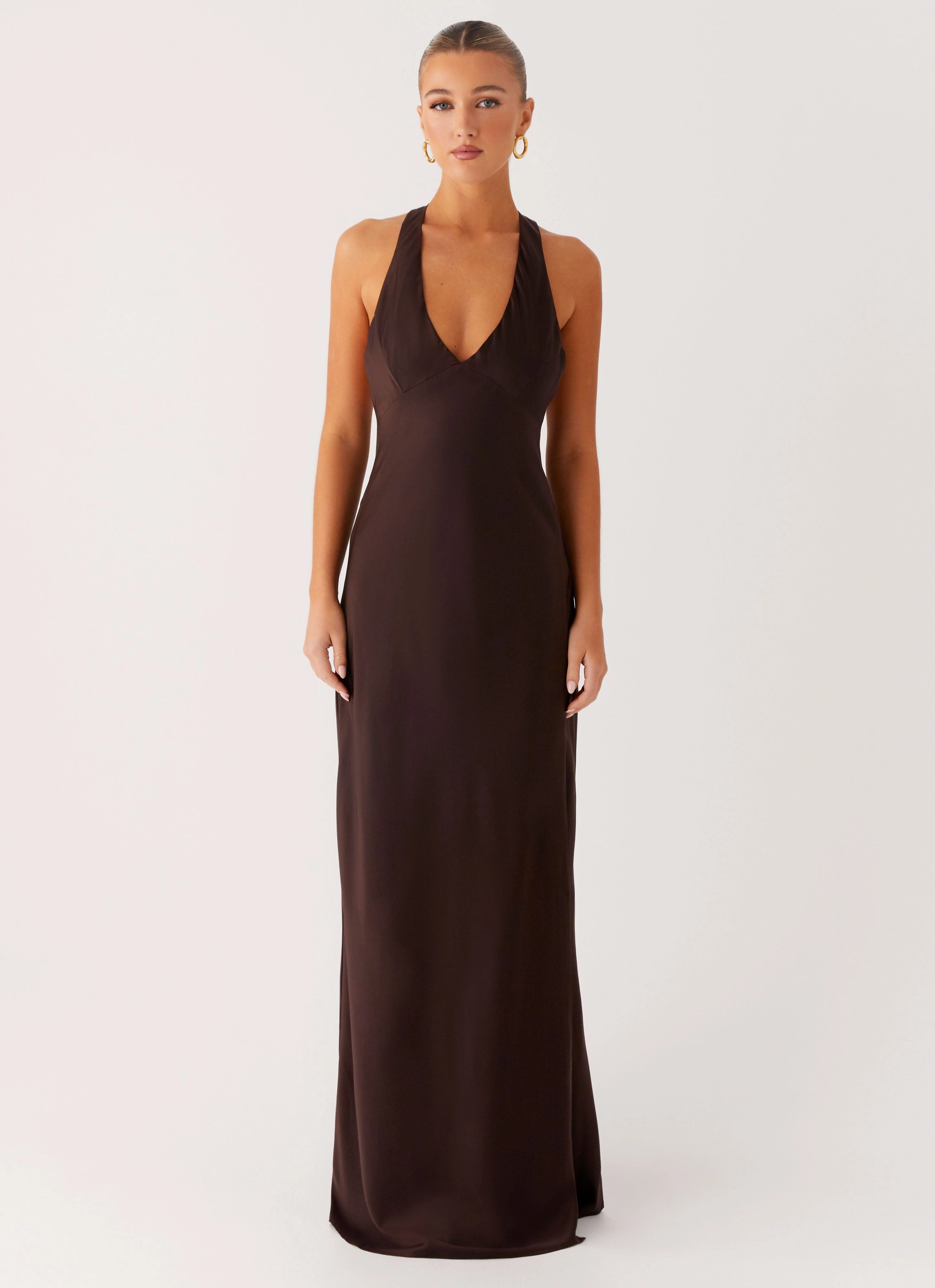 Angie Maxi Dress - Chocolate Walk Mood Sleek Wear