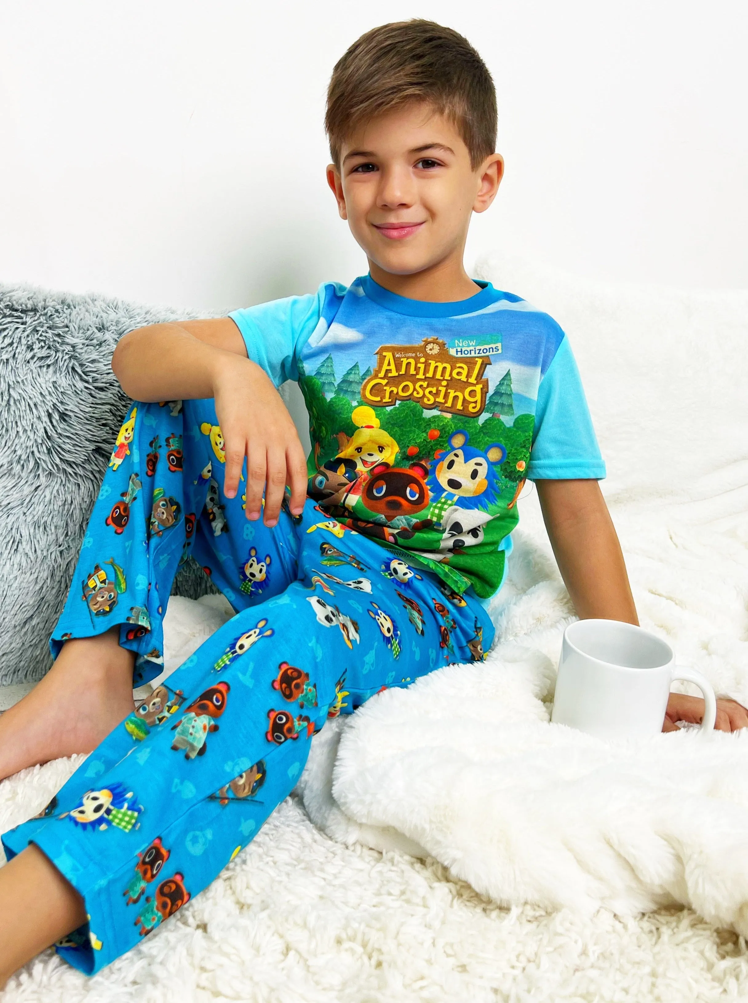 Animal Crossing Boys' Pajama, Long Sleeve 2 Piece Sleep Set