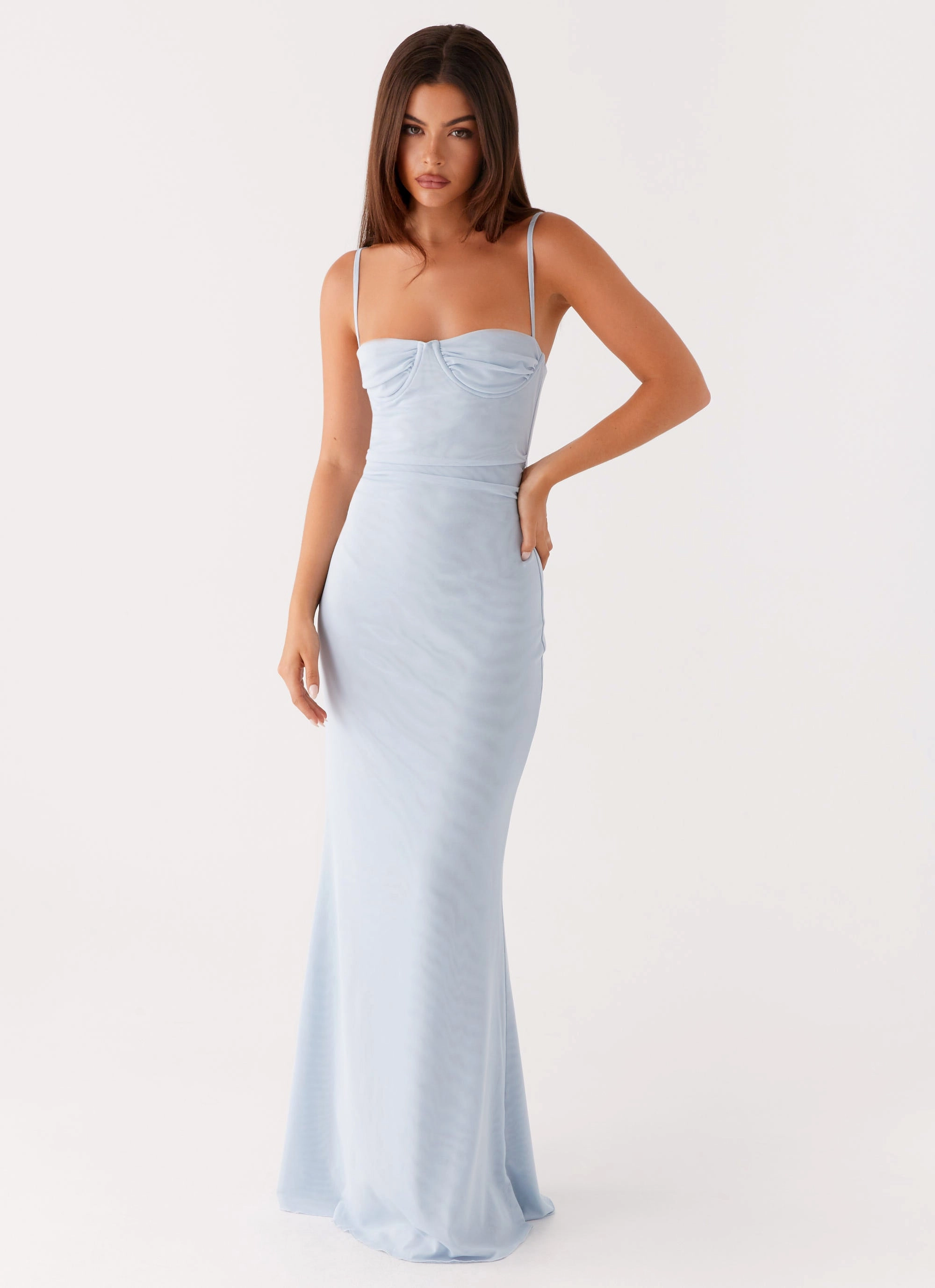 Anna Sophia Maxi Dress - Blue Sophisticated Touch