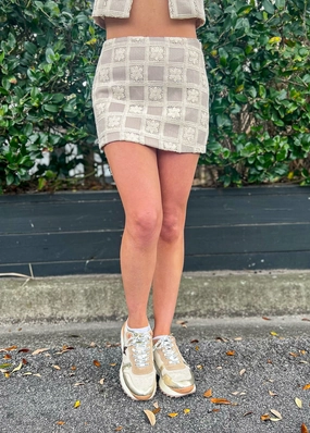 Fashion Style Fit Choice ANNIE CROCHET GINGHAM MINI SKIRT