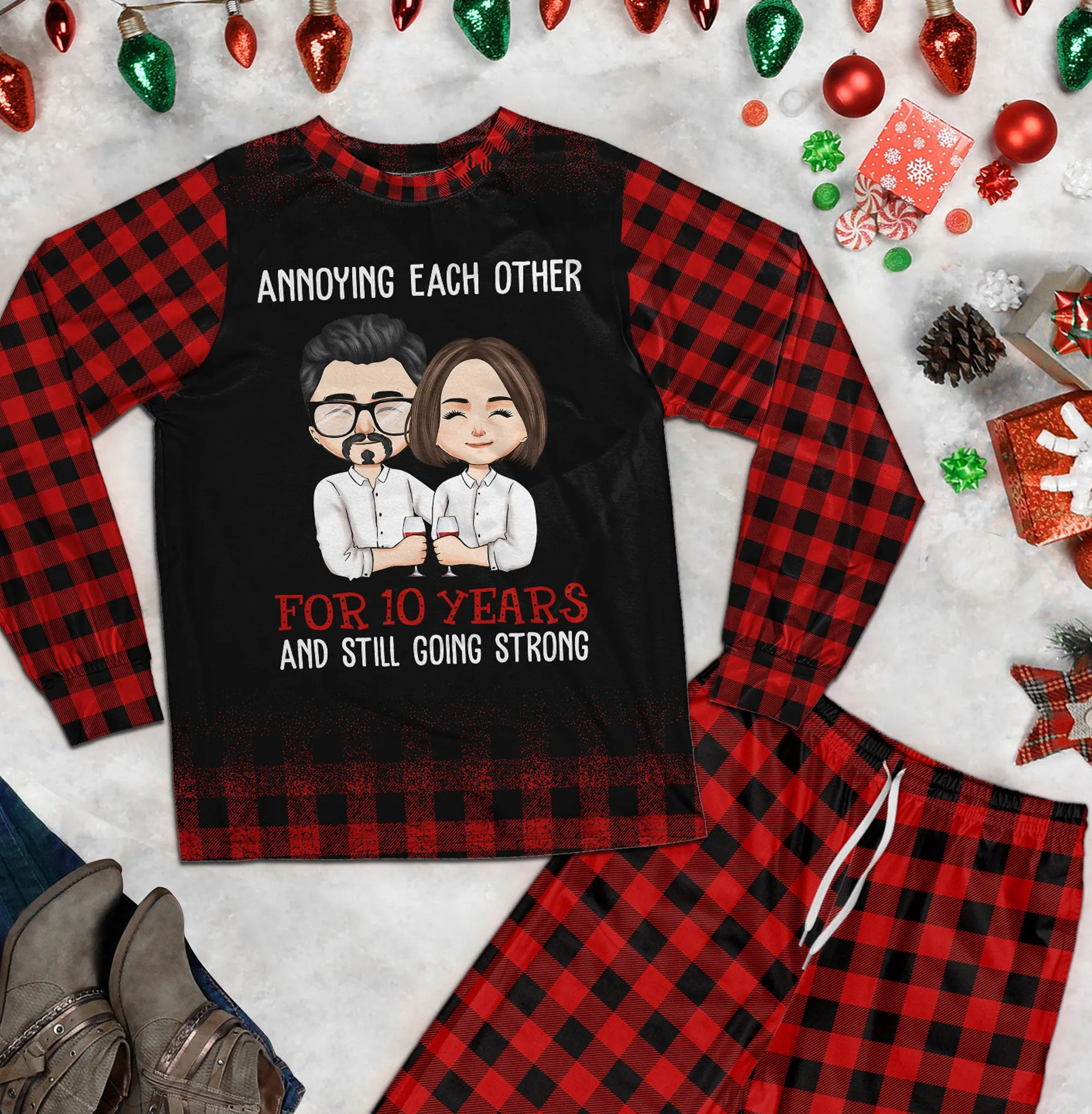 Annoying Each Other - Couple Pajamas - Personalized Pajama Set