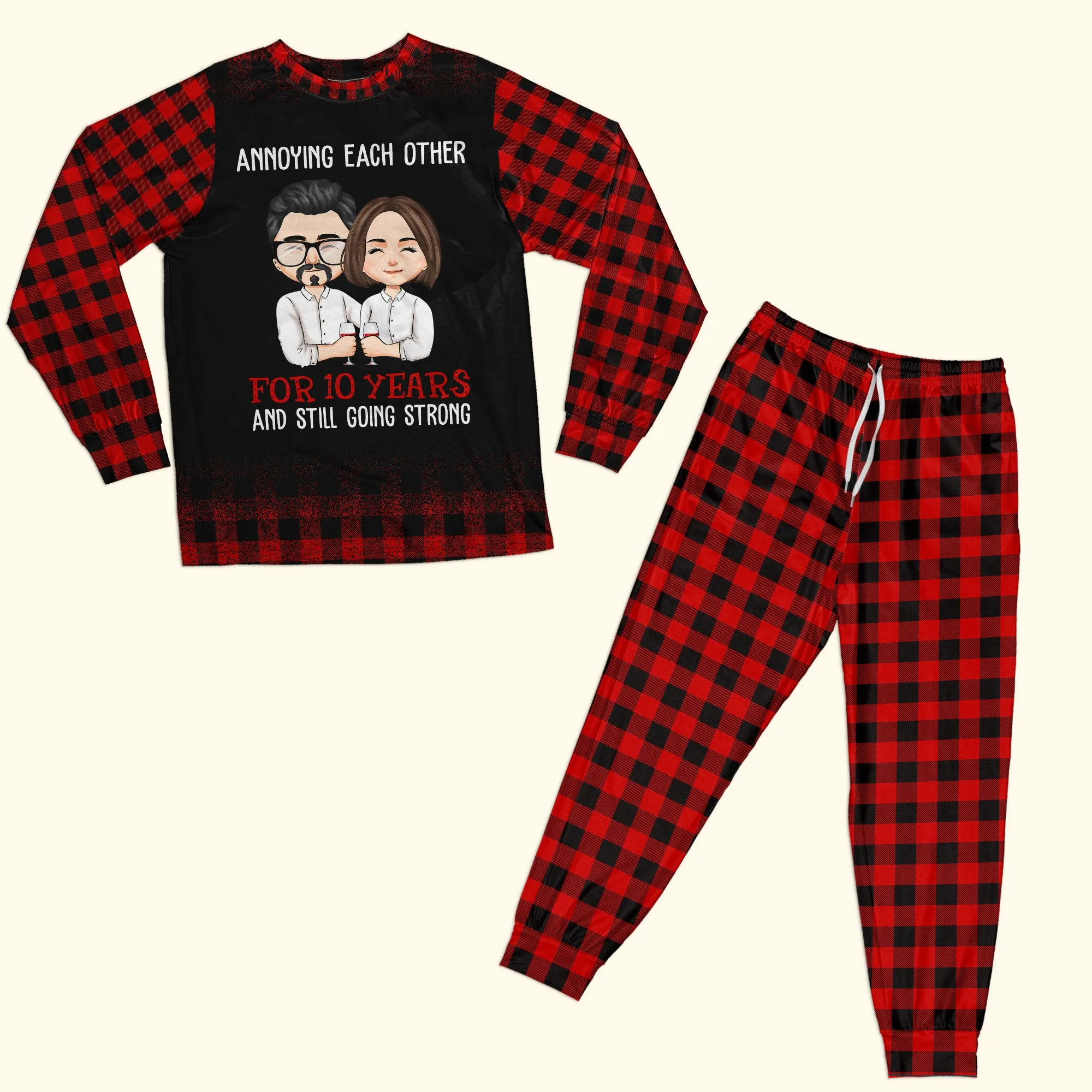 Annoying Each Other - Couple Pajamas - Personalized Pajama Set