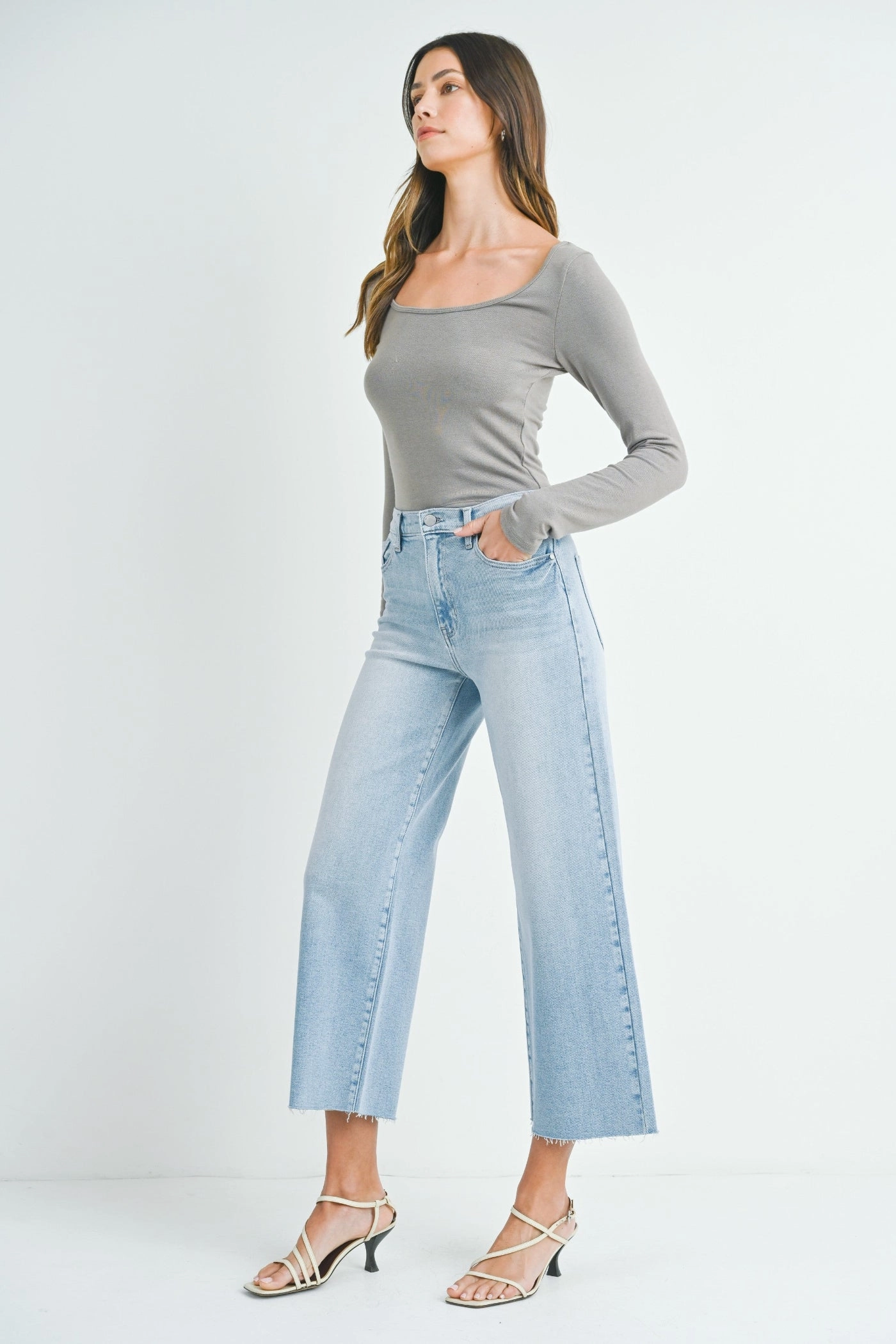 Layered Look Trendy Comfort ANNYA SCISSOR CUT JEANS