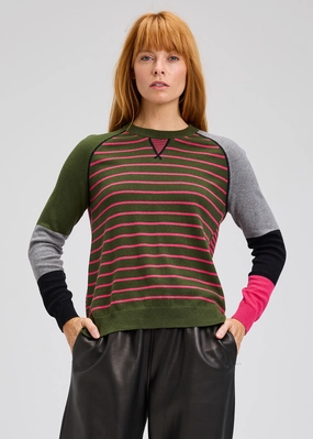 BRETON STRIPE V INSERT SWEATER AntiSnagYarnProcessing Eco Dye Process