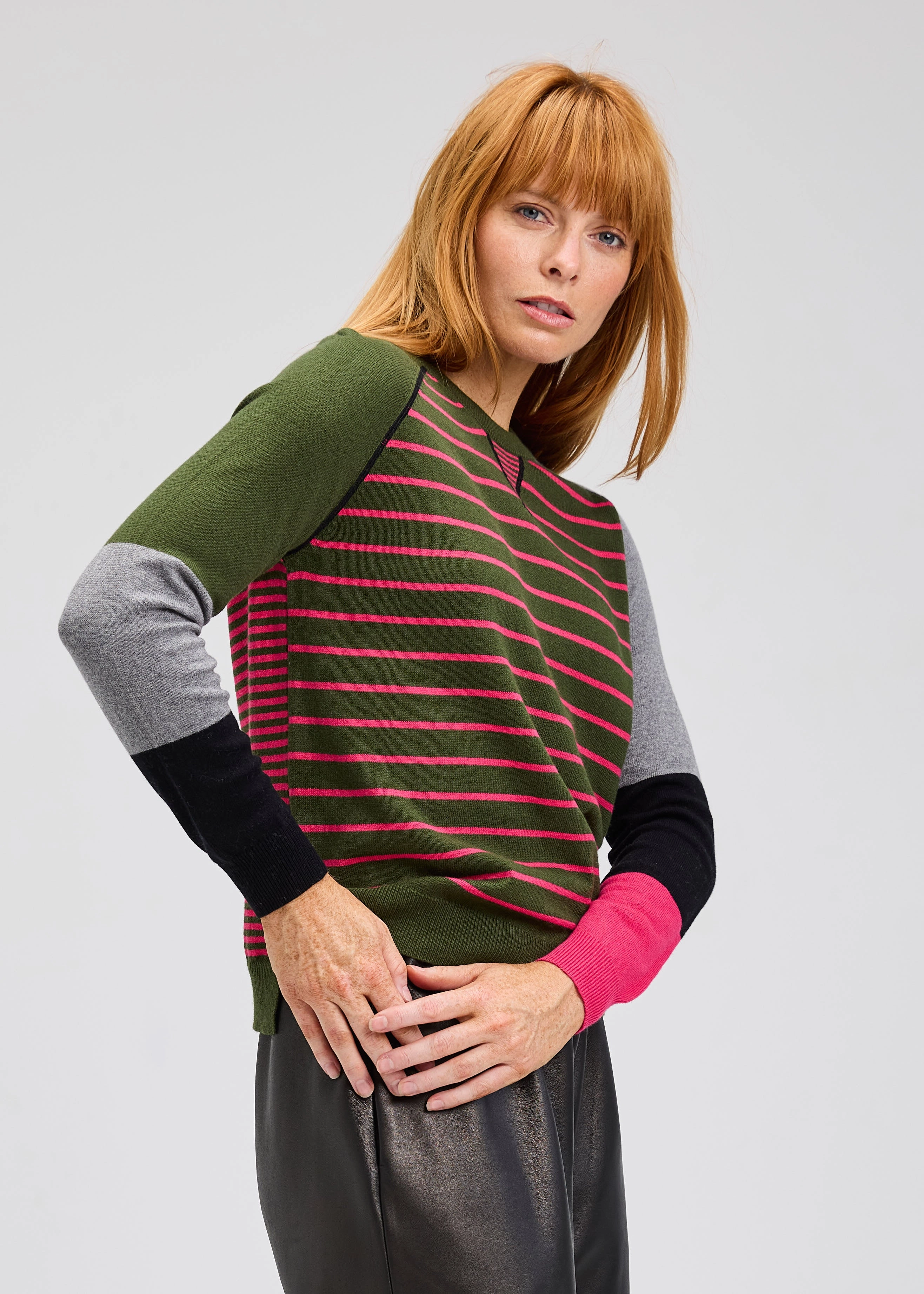 BRETON STRIPE V INSERT SWEATER AntiOdor Sporty Tee