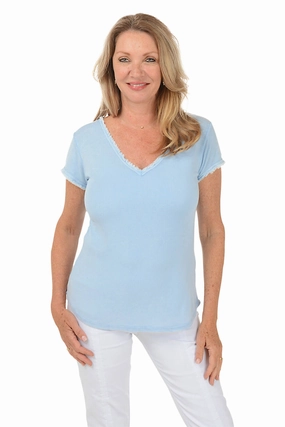 Versatile Base Layer Frayed Edge Cotton Tee