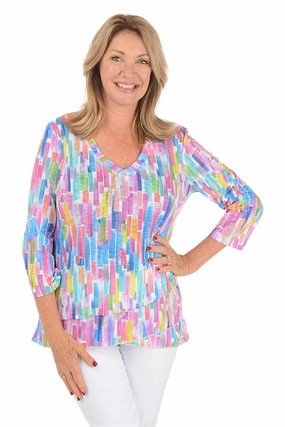 AntiStaticTreatment Rainbow Mist Criss Cross Tunic