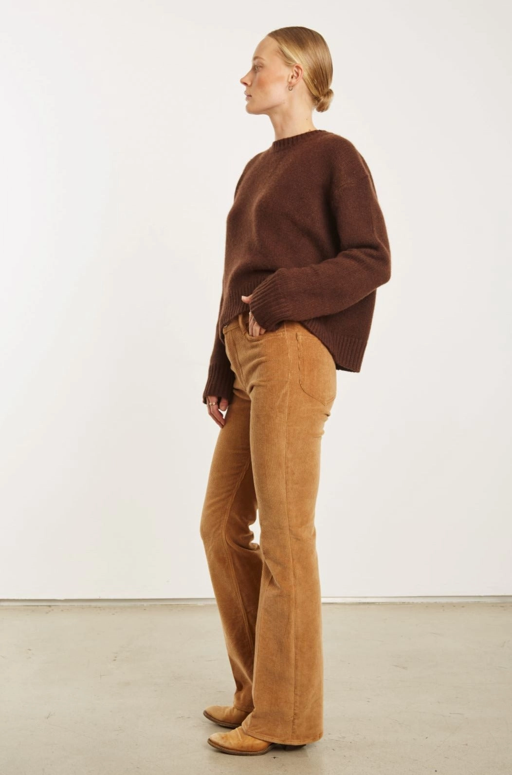 Camel Corduroy Micro Flare Pants Flex Wear