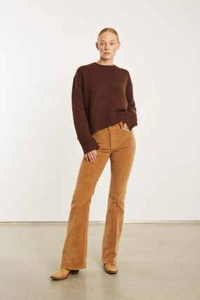 Camel Corduroy Micro Flare Pants Easy Pack