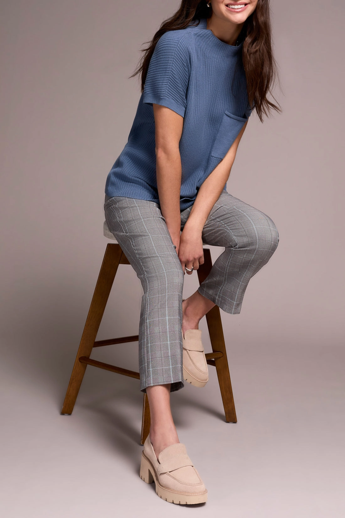 Tribal Dolman Pocket Sweater in Slate Blue Durable Binding Versatile Design