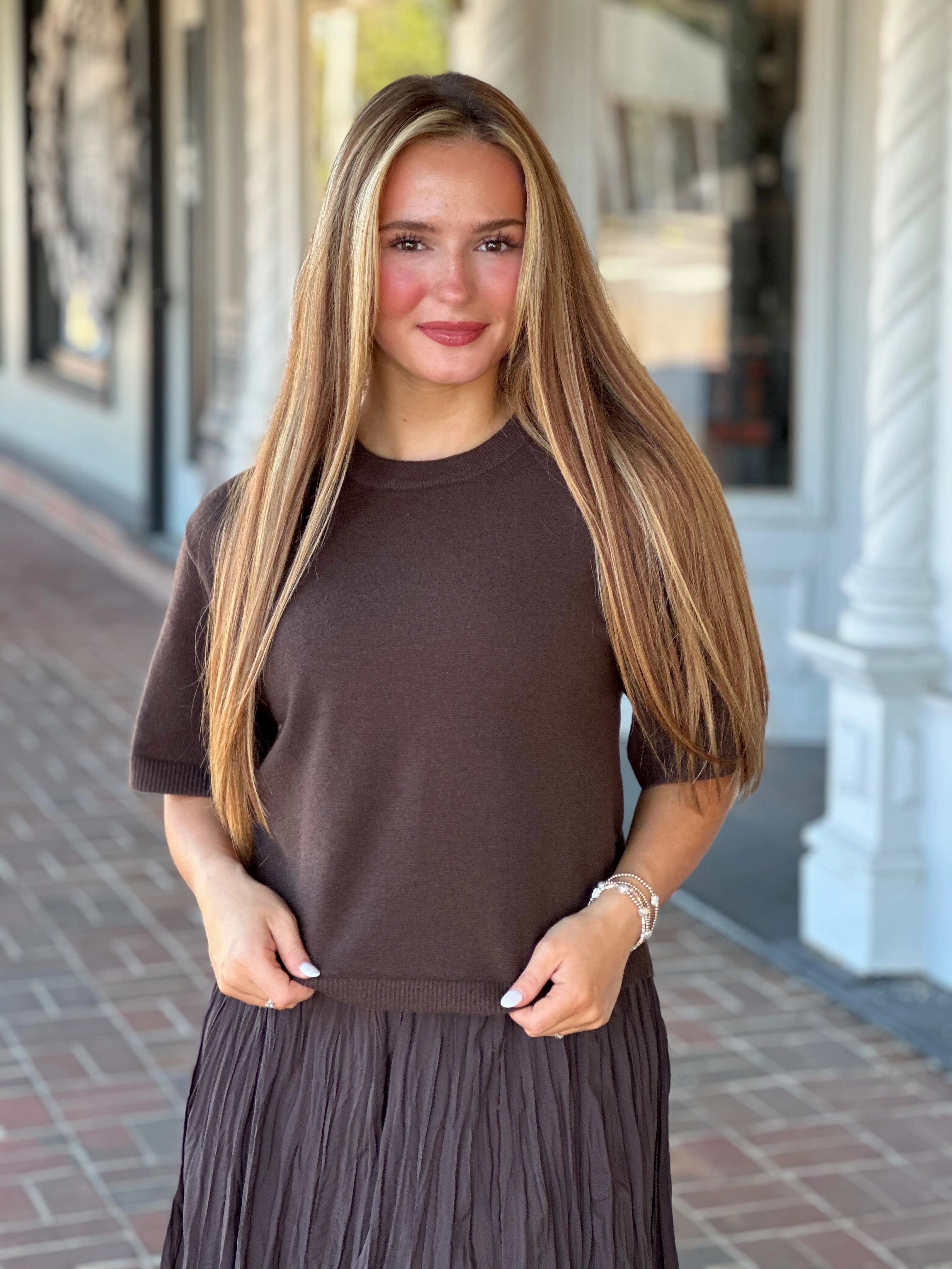 Steve Madden Kori Sweater in Dark Espresso Fashionable Tank Rubberized grip