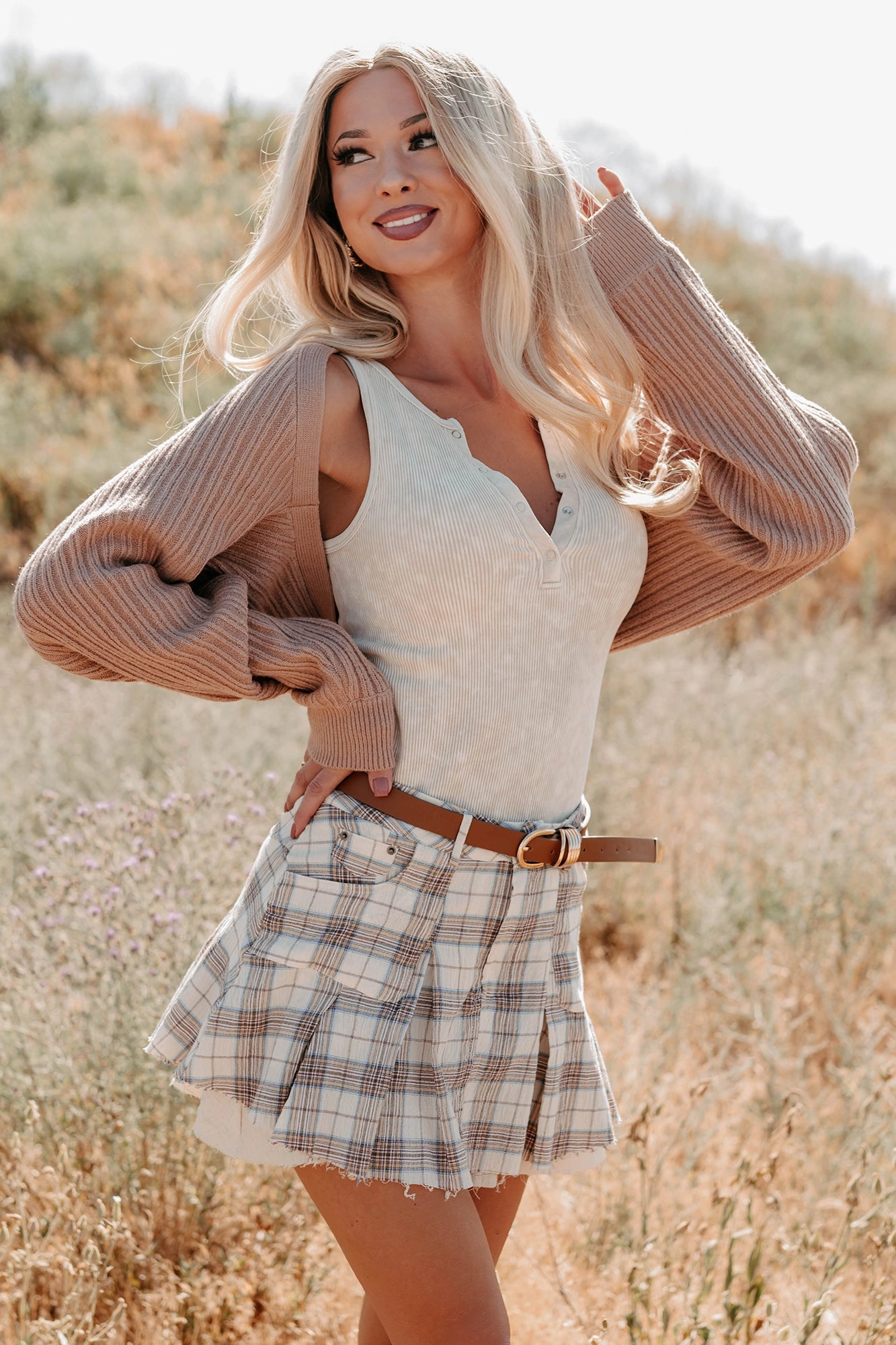 Toasted Coconut Season Bolero Shrug Cardigan (Dark Taupe) Double Chest Pocket Wear Resistant Fabric