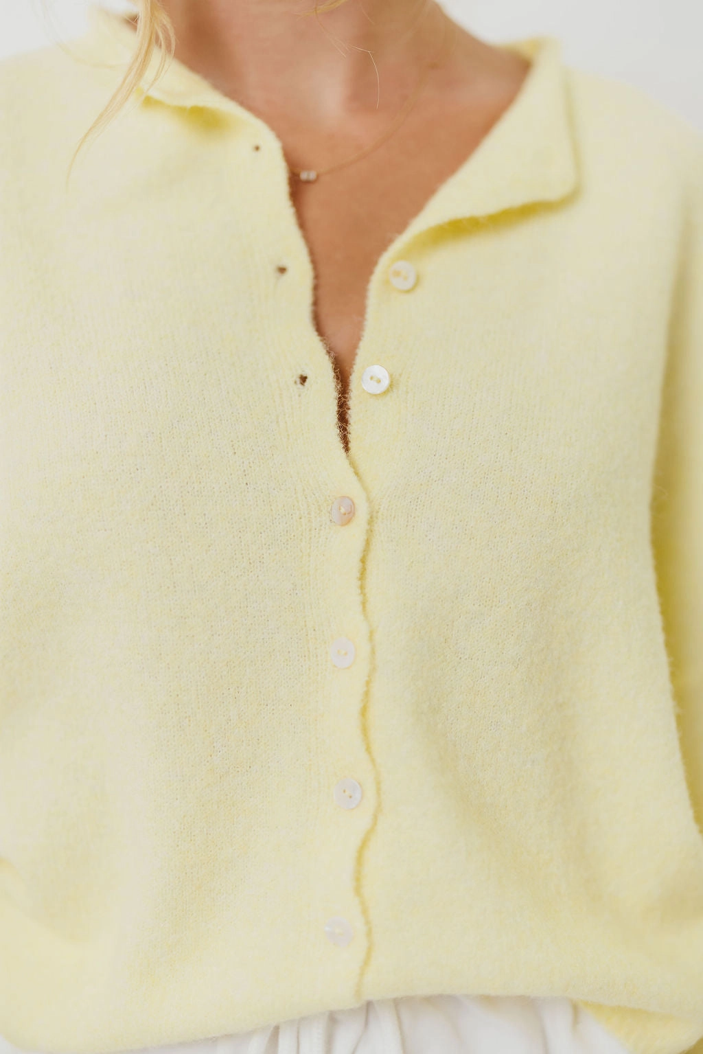 Piper Cardigan Top in Butter Durable Double Stitching