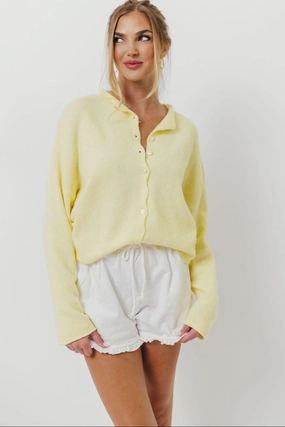 AllDayComfortFit Wrinkle Resistant Treatment Piper Cardigan Top in Butter