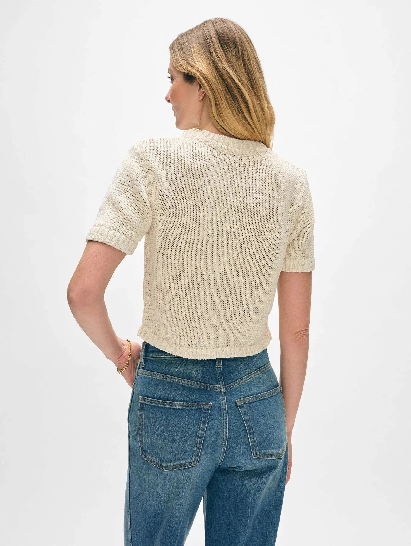 Organic Cotton Tape T-Shirt Ecru High Density Knit