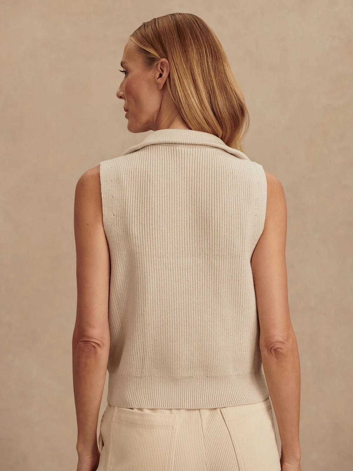 Varley Amina Half-Zip Knit in Silver Birch EcoFriendly Manufacturing