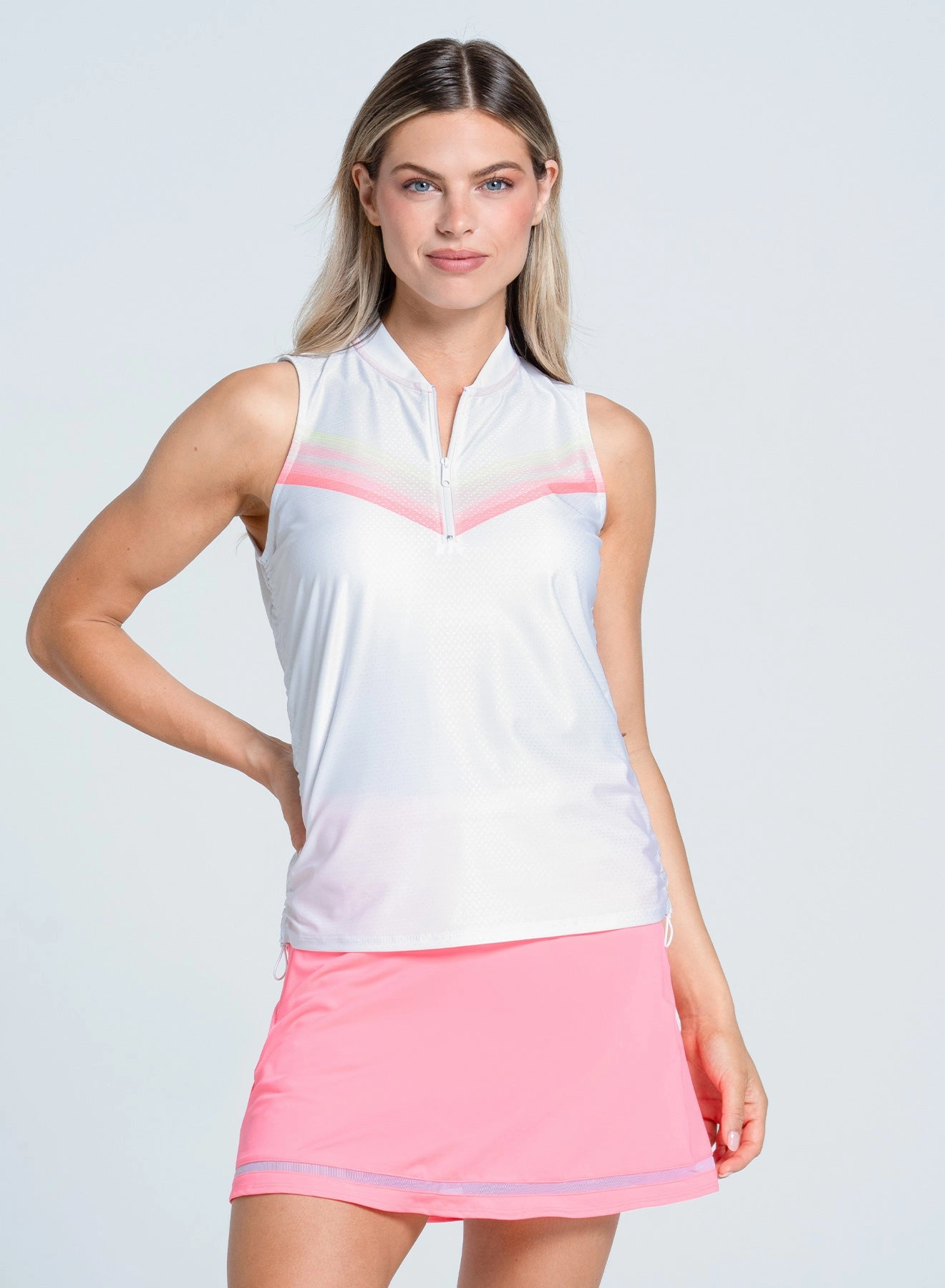 Sunset Spin Zip Tank Thermal Regulation Fabric