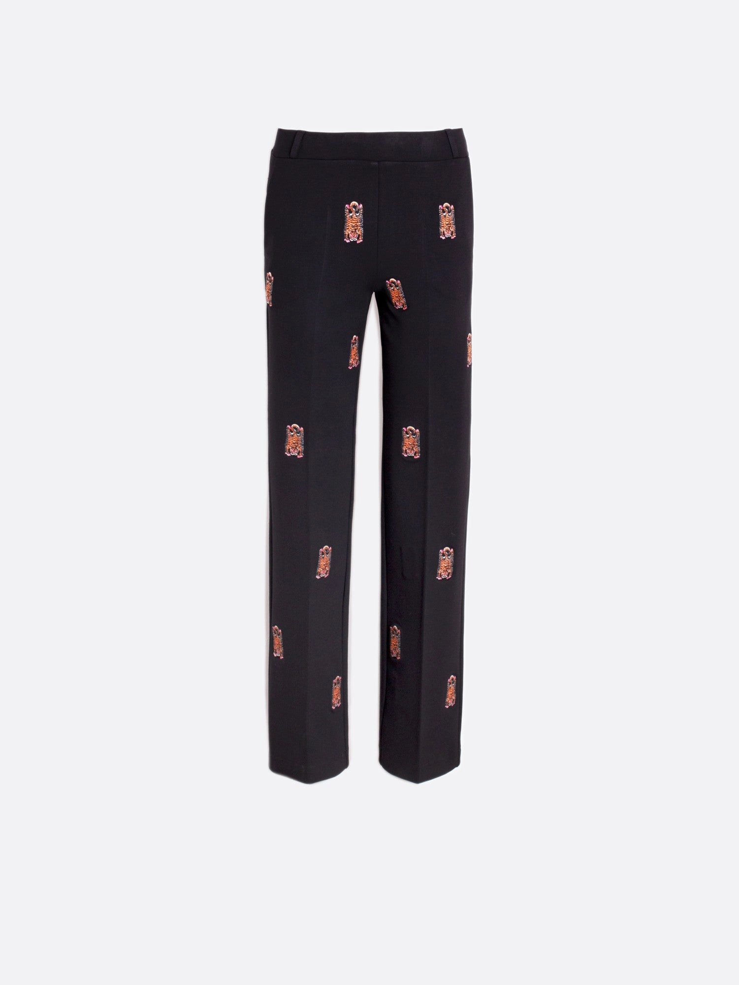 Martina Embroidered Trouser in Punto Roma Black Heat Control