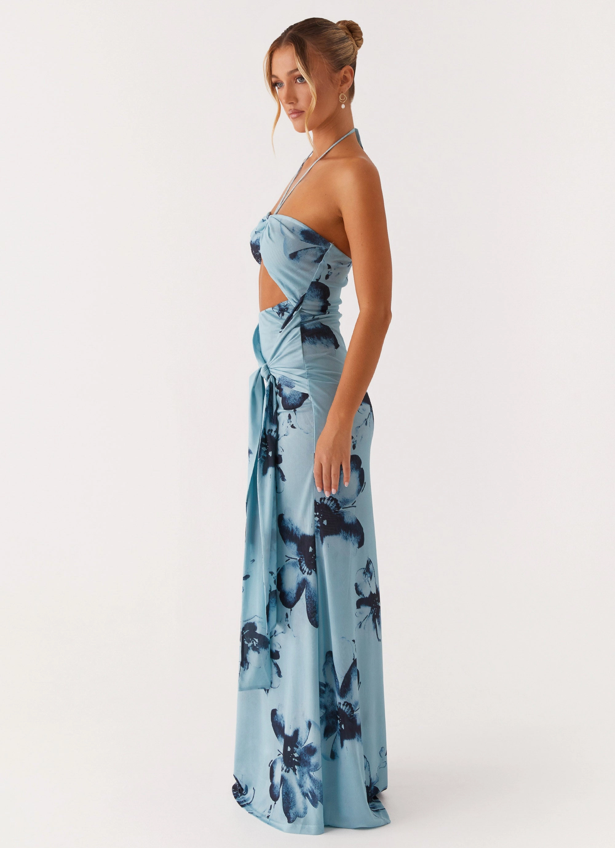 Summer Fashion Antonia Maxi Dress - Black Blue Floral
