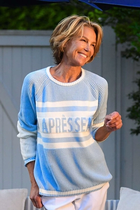 wrinkle free finish Aprs Sea Sweater / Sky Blue