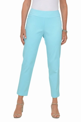 Aqua Textured Pique Pull-On Ankle Pant No Tag Practical Fit