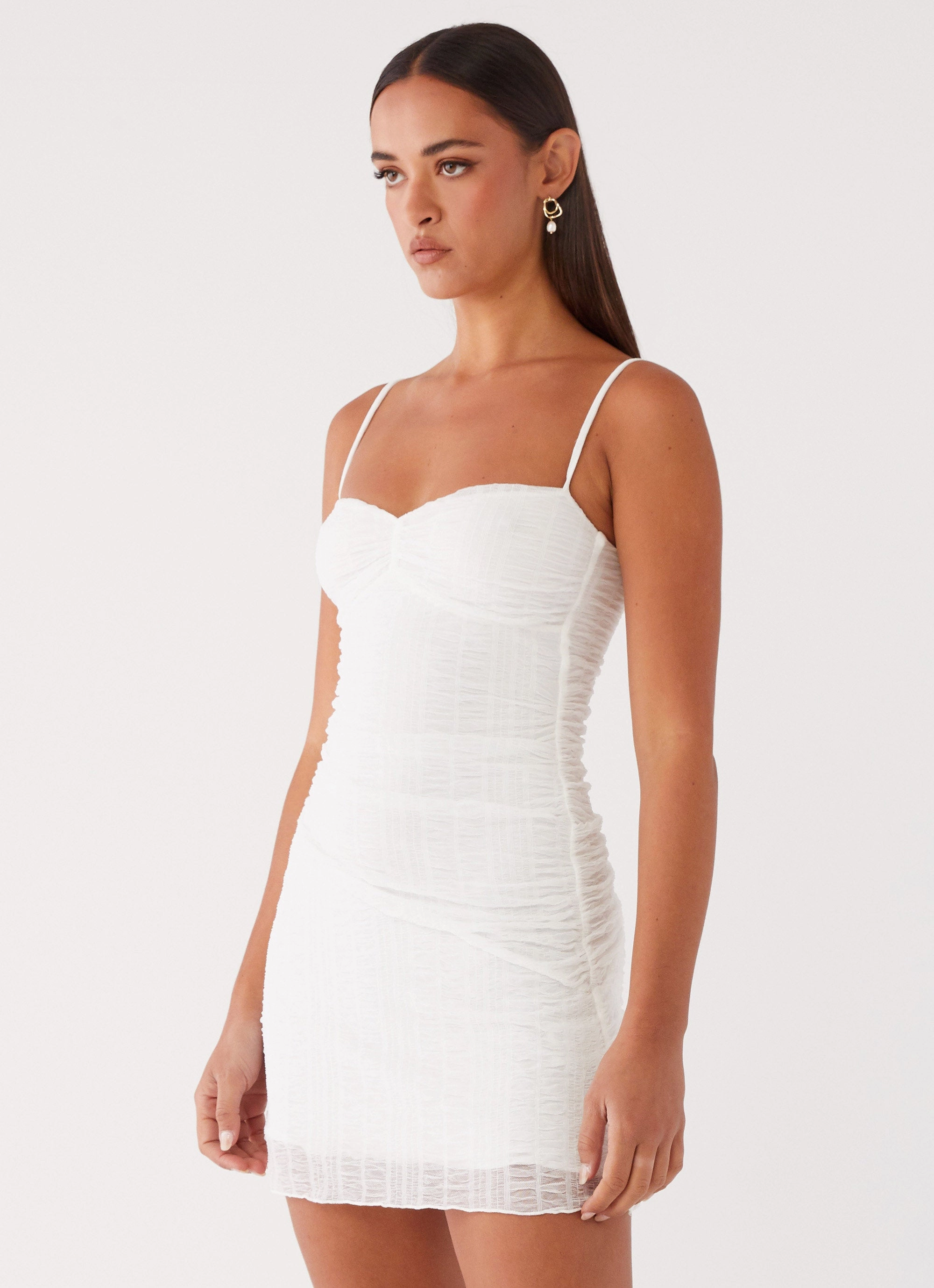 Versatile sundress Arden Mesh Mini Dress - White