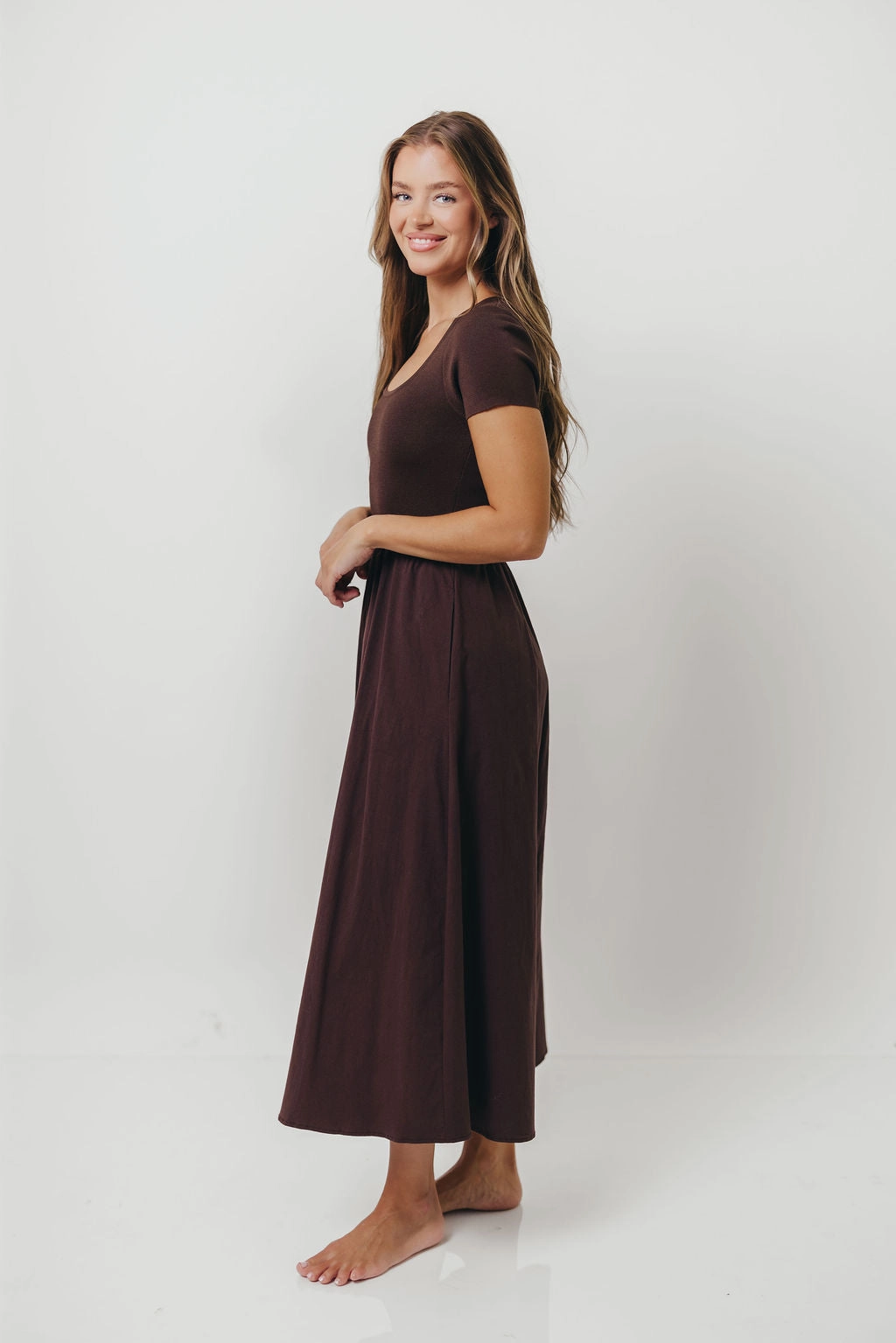 Smooth-Lining Lynette Maxi Dress in Brown