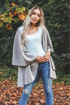 Packable Style Breathable Membrane Perfect Shawl Vest in Grey