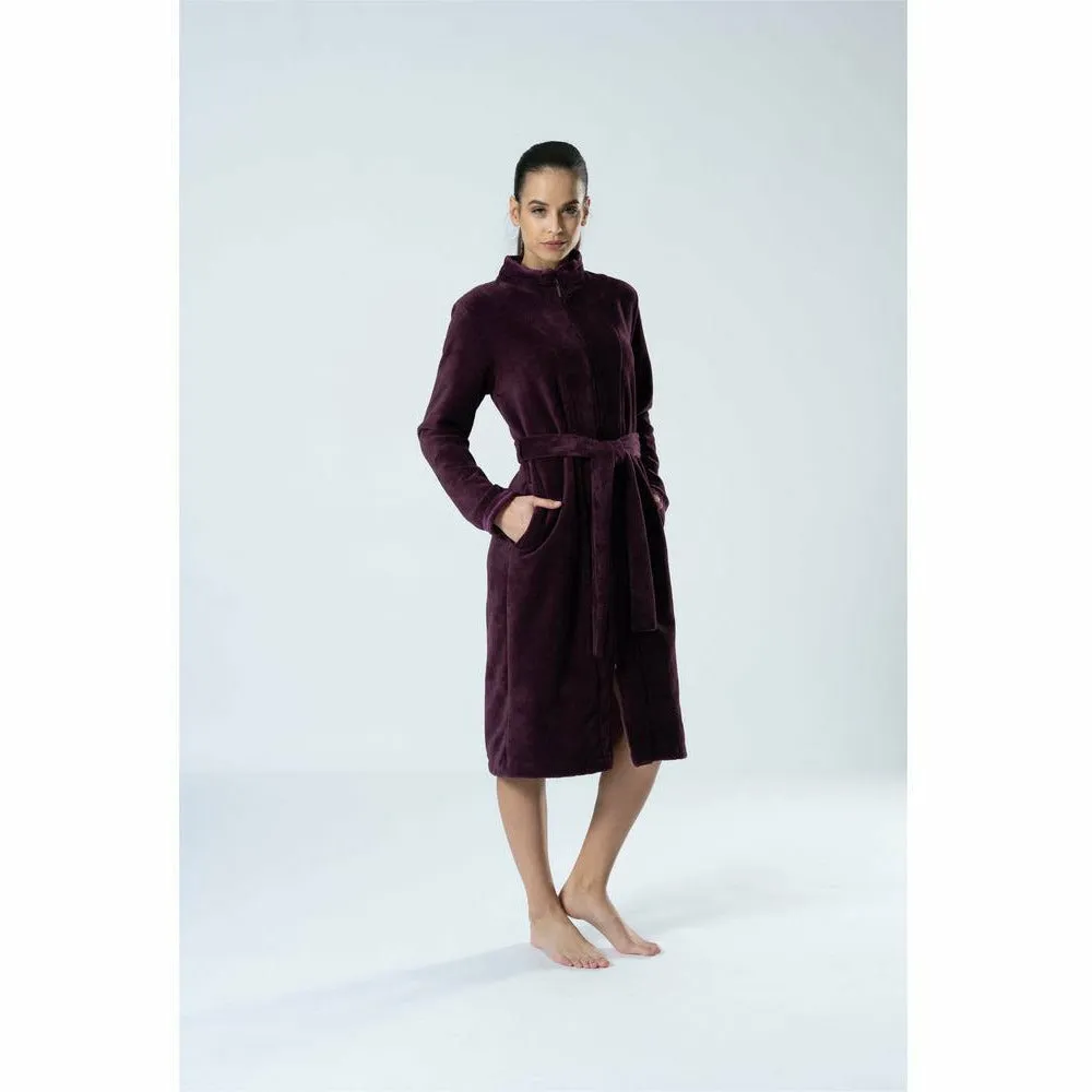 Aspen Bamboo and Cotton Zip-Up Robe with Pockets