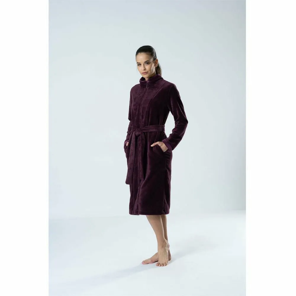 Aspen Bamboo and Cotton Zip-Up Robe with Pockets
