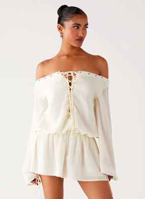 Hidden Zipper skin friendly Astaria Mini Dress - Ivory