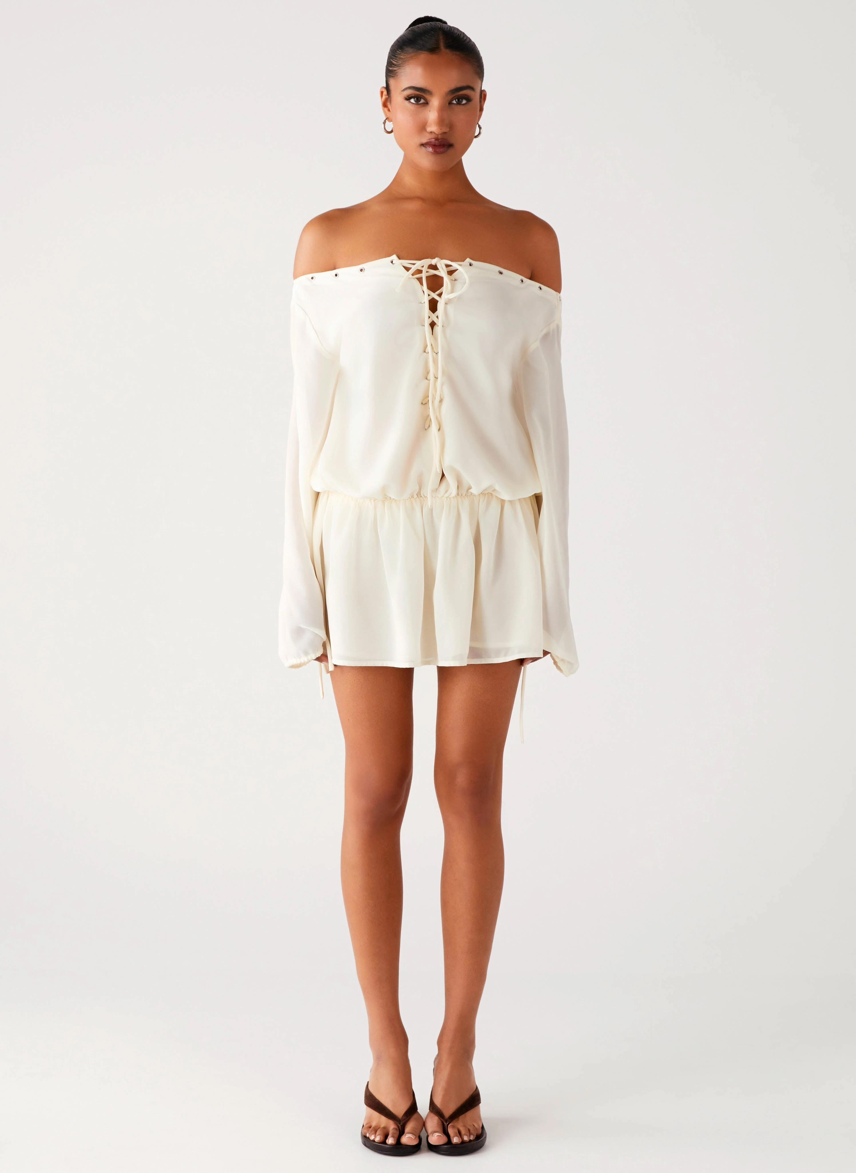 Astaria Mini Dress - Ivory Chic Balance