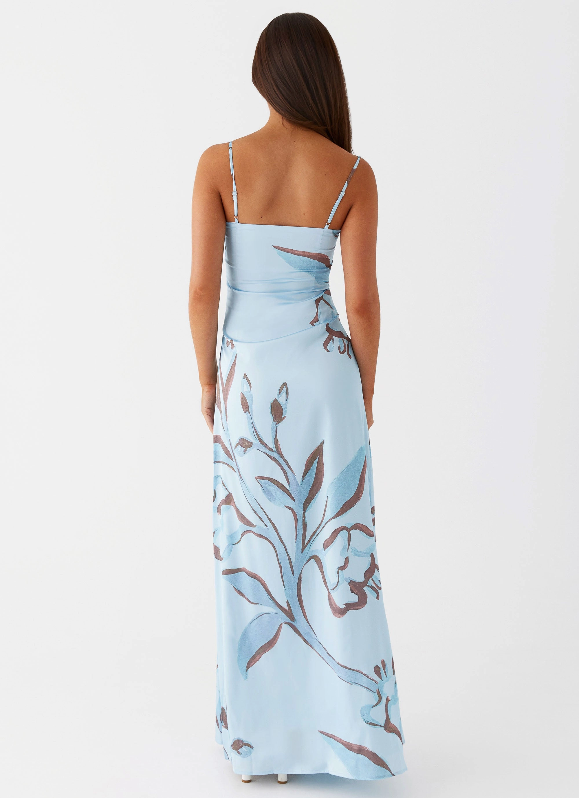 Smart Fit Wear Chic Layering Aster Bloom Maxi Dress - Blue Floral
