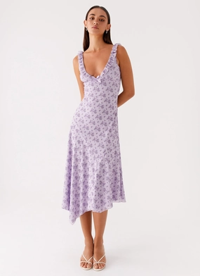 Asteri Midi Dress - Lavender Meadow Comfortable and Soft