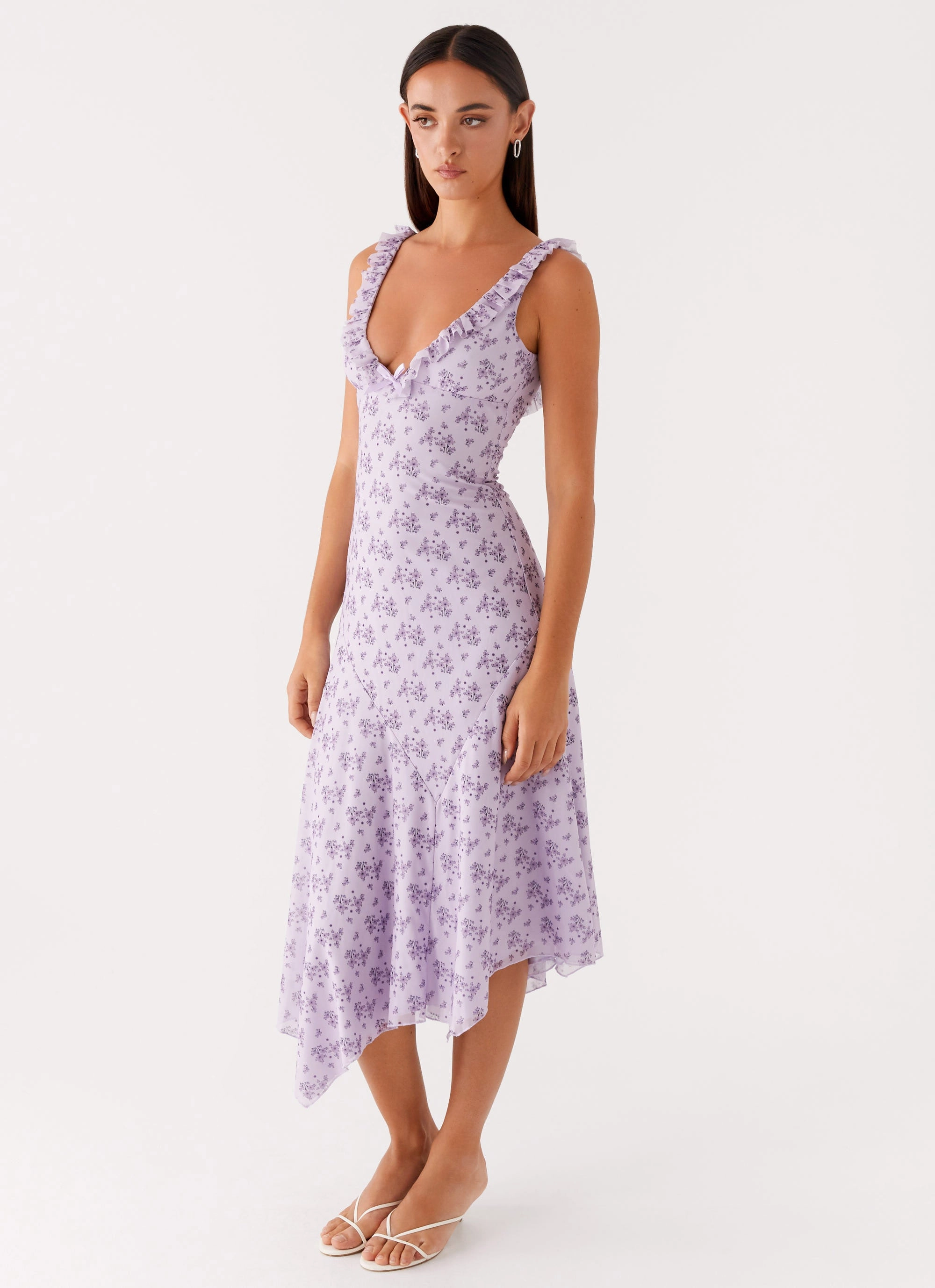 Asteri Midi Dress - Lavender Meadow Chill Detail Vintage Style