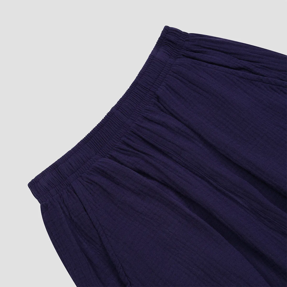 Astral Blue Cotton Gauze Women's Pajama Shorts Set