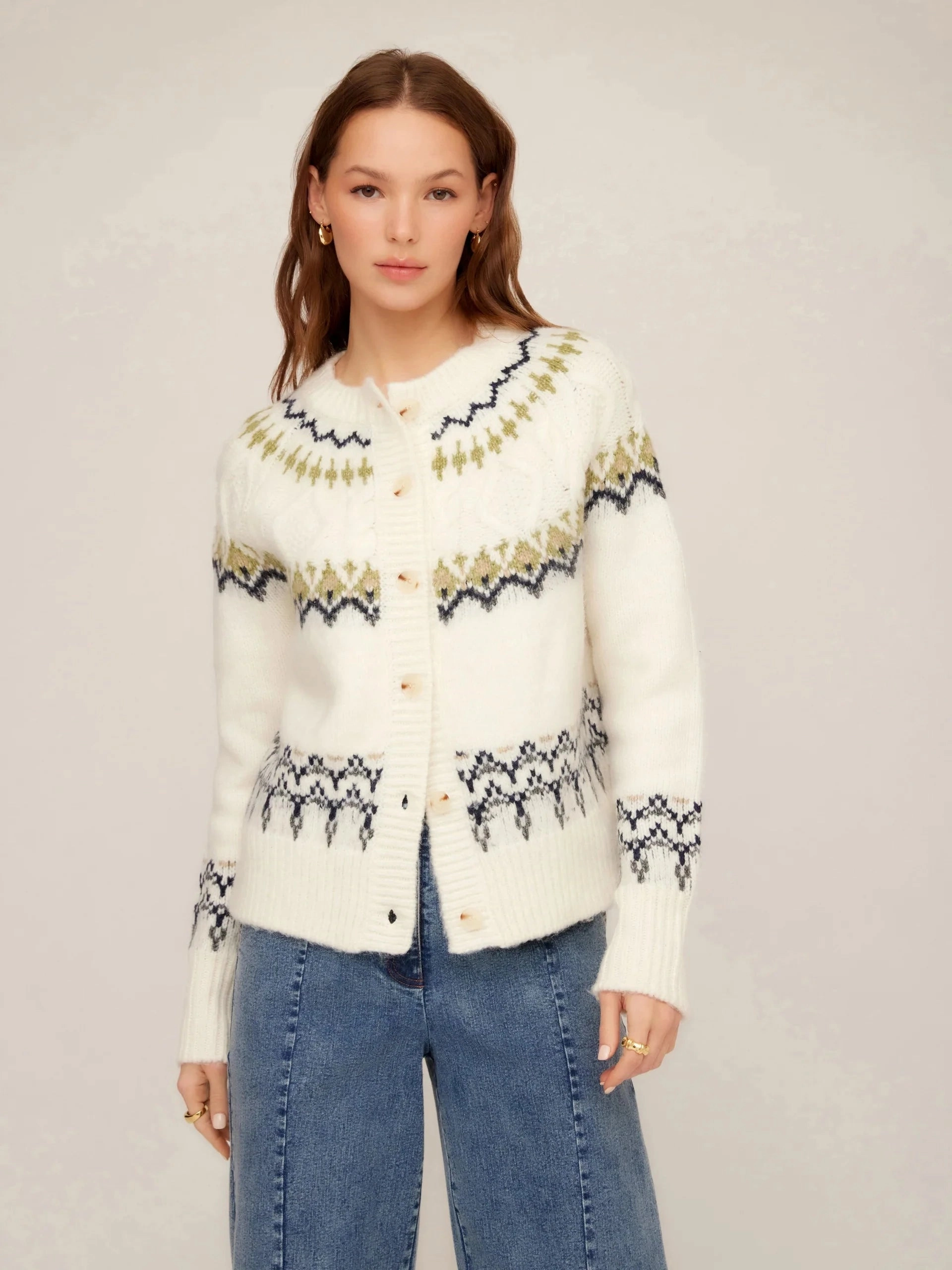 Astrid Cardigan Sweater Multi Color AntiStatic Treatment