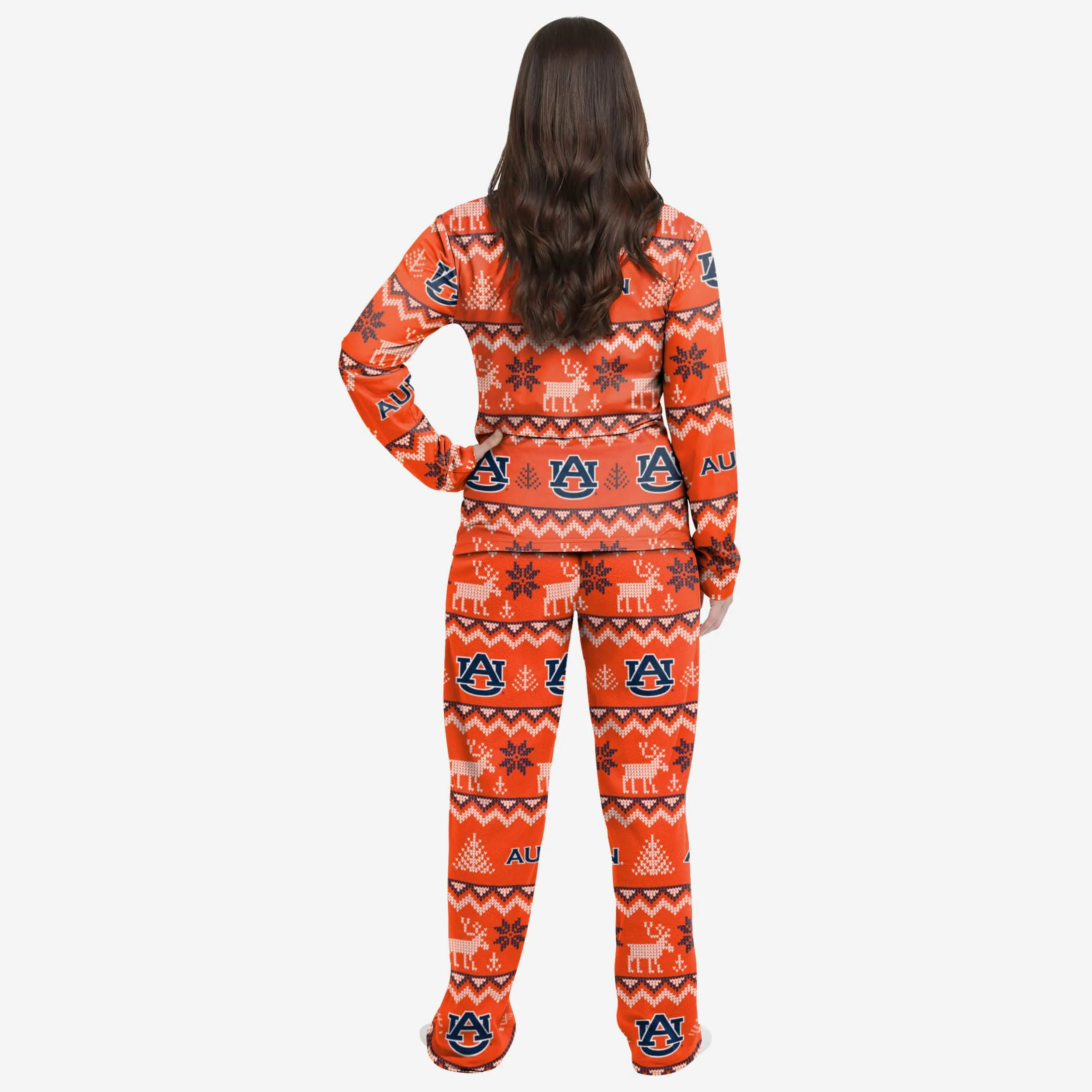 Auburn Tigers Womens Ugly Pattern Family Holiday Pajamas